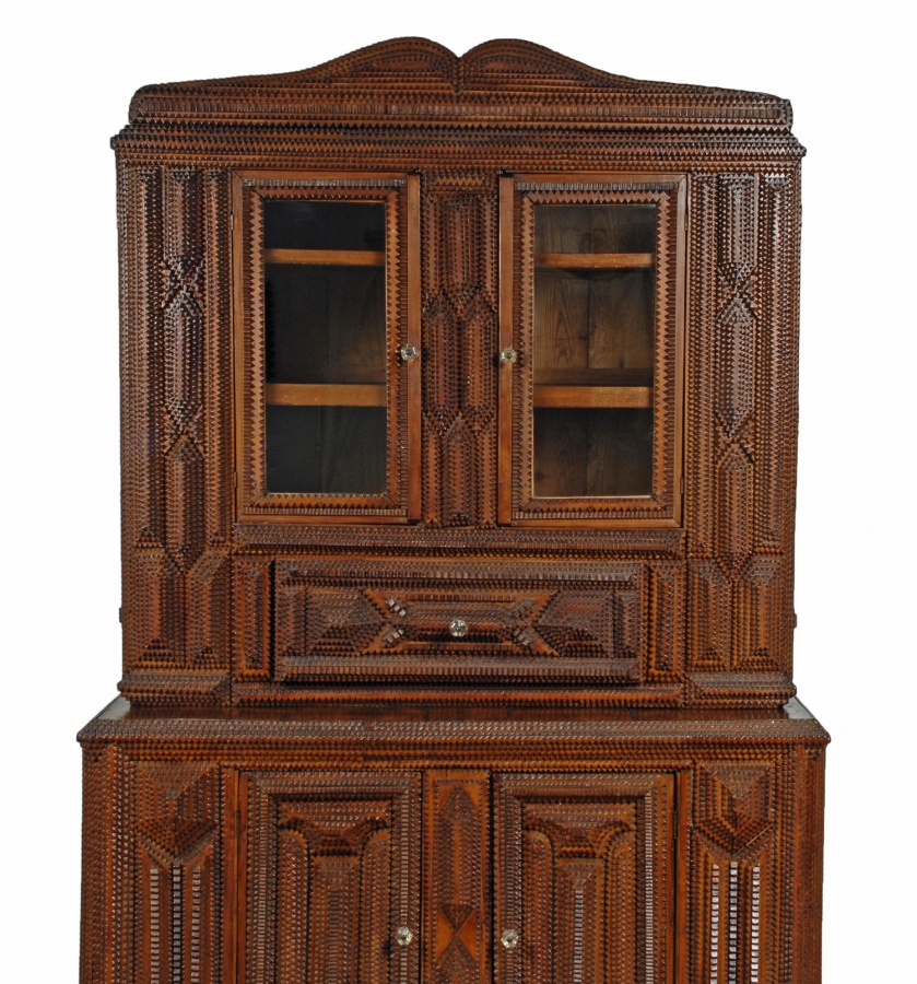 Impressive Tramp Art Cupboard - Image 5