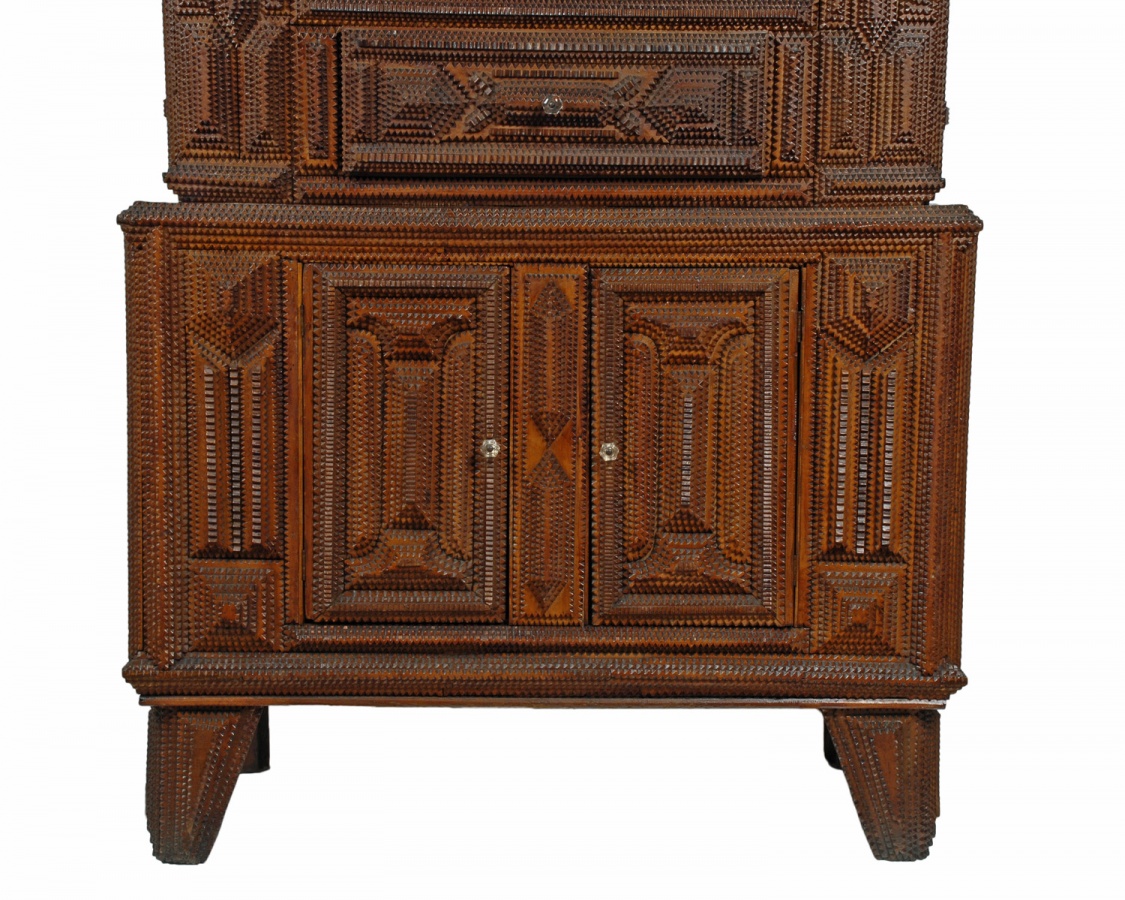 Impressive Tramp Art Cupboard - Image 6